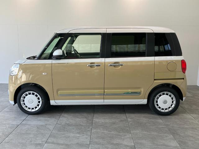 ムーヴキャンバスストライプスＧ　９型ディスプレイオーディオ　届出済未使用車衝突被害軽減ブレーキ　コーナーセンサー　９型ディスプレイオーディオ　フルセグ　Ｂｌｕｅｔｏｏｔｈ　ＵＳＢ　バックカメラ　両側電動スライドドア　前席シートヒーター　ＬＥＤ　ワイヤレス充電器　エコアイドル（滋賀県）の中古車