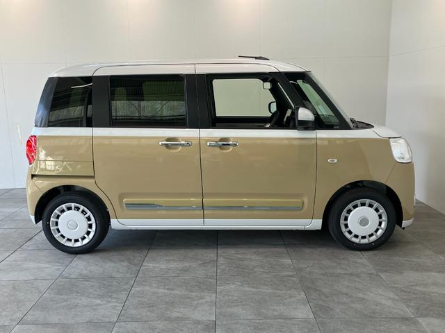 ムーヴキャンバスストライプスＧ　９型ディスプレイオーディオ　届出済未使用車衝突被害軽減ブレーキ　コーナーセンサー　９型ディスプレイオーディオ　フルセグ　Ｂｌｕｅｔｏｏｔｈ　ＵＳＢ　バックカメラ　両側電動スライドドア　前席シートヒーター　ＬＥＤ　ワイヤレス充電器　エコアイドル（滋賀県）の中古車