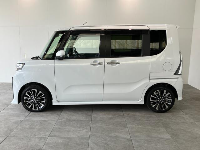 タントカスタムＲＳ　ターボ　９型ディスプレイオーディオ　クルコン衝突被害軽減ブレーキ　コーナーセンサー　９型ディスプレイオーディオ　フルセグ　Ｂｌｕｅｔｏｏｔｈ　ＵＳＢ　バックカメラ　前後ドラレコ　両側電動スライドドア　前席シートヒーター　ＬＥＤ　レーダークルコン（滋賀県）の中古車