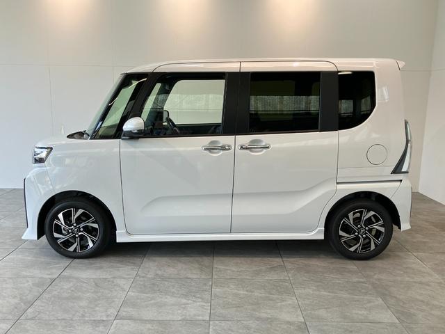 タントカスタムＸリミテッド　レーダクルコン　届出済未使用車衝突被害軽減ブレーキ　コーナーセンサー　バックカメラ（ナビ装着時用）　ＥＴＣ　両側電動スライドドア　前席シートヒーター　電動パーキングブレーキ　ＬＥＤ　オートライト　レーダークルーズコントロール（滋賀県）の中古車
