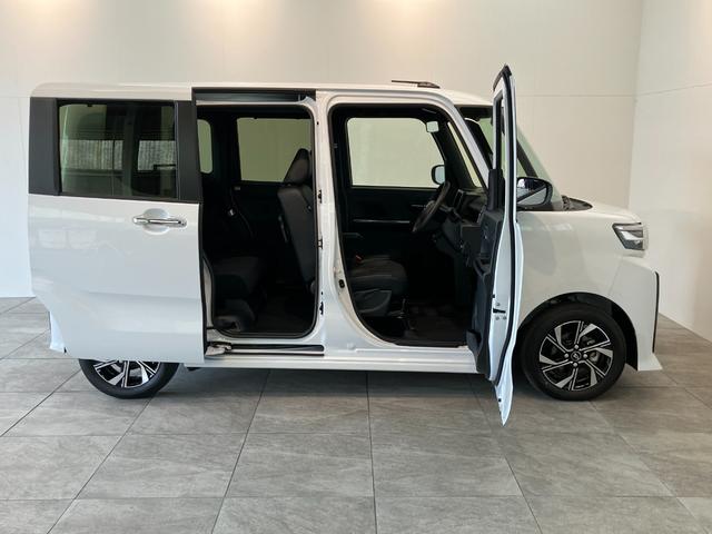 タントカスタムＸリミテッド　レーダクルコン　届出済未使用車衝突被害軽減ブレーキ　コーナーセンサー　バックカメラ（ナビ装着時用）　ＥＴＣ　両側電動スライドドア　前席シートヒーター　電動パーキングブレーキ　ＬＥＤ　オートライト　レーダークルーズコントロール（滋賀県）の中古車