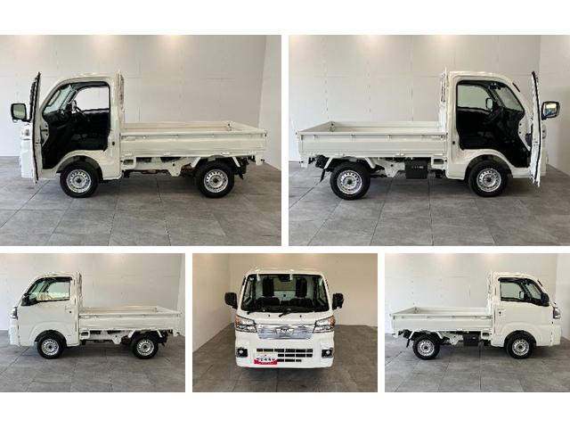 ハイゼットトラックＥＸＴ　４ＷＤ　ＣＶＴ車　デフロック　荷台作業灯衝突被害軽減ブレーキ　コーナーセンサー　パートタイム４ＷＤ　デフロック　Ｂｌｕｅｔｏｏｔｈ／ＵＳＢチューナー　ドラレコ　スマートキー　パワーウインドウ　ＬＥＤ　荷台作業灯　４枚リーフスプリング（滋賀県）の中古車