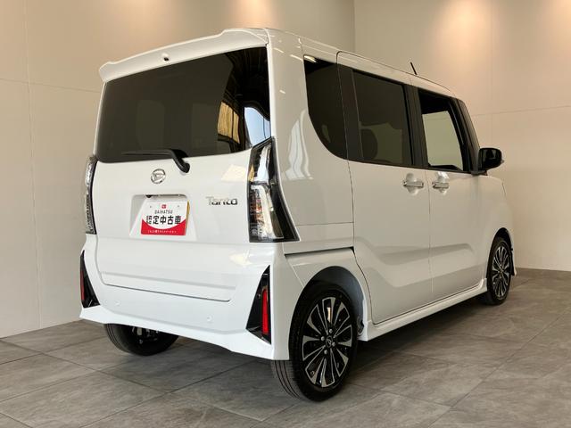 タントカスタムＲＳリミテッド　ターボ　クルコン　届出済未使用車衝突被害軽減ブレーキ　コーナーセンサー　バックカメラ（ナビ装着時用）　両側電動スライドドア　前席シートヒーター　電動パーキングブレーキ　ＬＥＤ　オートライト　オートエアコン　クルーズコントロール（滋賀県）の中古車