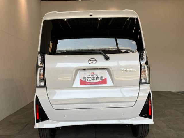 タントカスタムＲＳリミテッド　ターボ　クルコン　届出済未使用車衝突被害軽減ブレーキ　コーナーセンサー　バックカメラ（ナビ装着時用）　両側電動スライドドア　前席シートヒーター　電動パーキングブレーキ　ＬＥＤ　オートライト　オートエアコン　クルーズコントロール（滋賀県）の中古車
