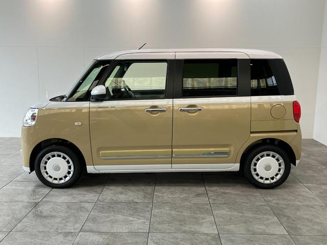 ムーヴキャンバスストライプスG 9型ディスプレイオーディオ 届出済未使用車衝突被害軽減ブレーキ コーナーセンサー 9型ディスプレイオーディオ フルセグ Bluetooth USB バックカメラ 両側電動スライドドア 前席シートヒーター LED ワイヤレス充電器 エコアイドル(滋賀県)の中古車