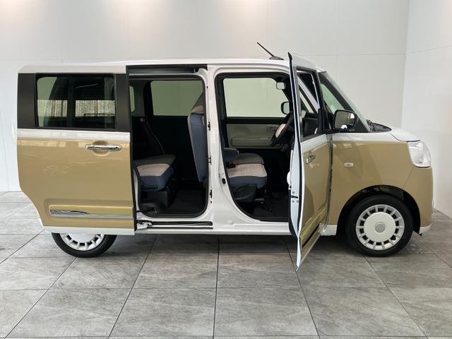 ムーヴキャンバスストライプスG 9型ディスプレイオーディオ 届出済未使用車衝突被害軽減ブレーキ コーナーセンサー 9型ディスプレイオーディオ フルセグ Bluetooth USB バックカメラ 両側電動スライドドア 前席シートヒーター LED ワイヤレス充電器 エコアイドル(滋賀県)の中古車