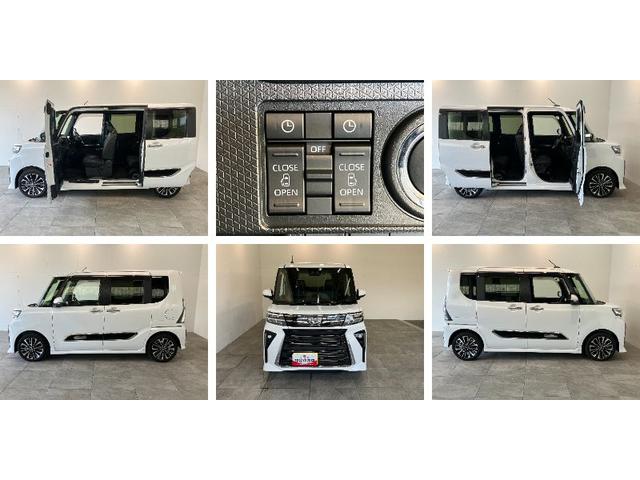 タントカスタムＲＳターボ　９型ディスプレイオーディオ　前後ドラレコ衝突被害軽減ブレーキ　コーナーセンサー　９型ディスプレイオーディオ　Ｂｌｕｅｔｏｏｔｈ　ＵＳＢ　バックカメラ　前後ドラレコ　両側電動スライドドア　シートヒーター　ＬＥＤ　レーダークルコン　スマートキー（滋賀県）の中古車