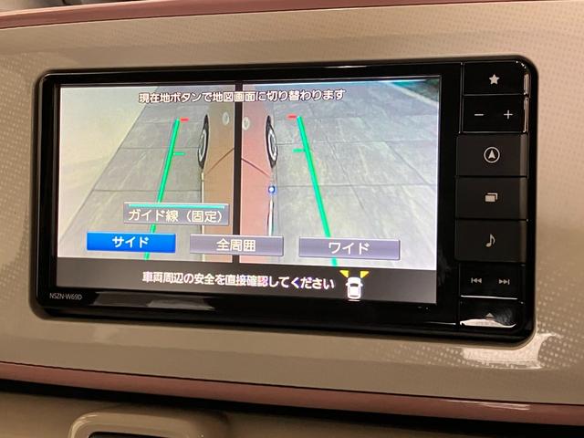 ムーヴキャンバスGメイクアップリミテッドSA3 4WD ナビ パノラマカメラ衝突被害軽減ブレーキ フルセグナビ DVD再生 Bluetooth USB パノラマカメラ ドラレコ 両側電動スライドドア LED オートライト オートエアコン エコアイドル フルタイム4WD(滋賀県)の中古車