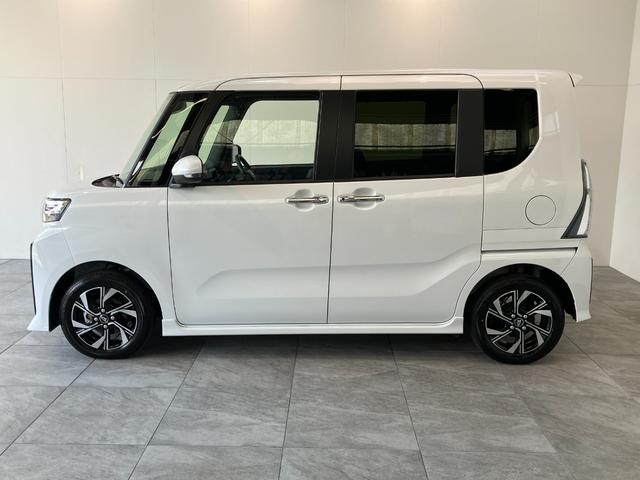 タントカスタムＸリミテッド　レーダークルコン　届出済未使用車衝突被害軽減ブレーキ　コーナーセンサー　バックカメラ（ナビ装着時用）　両側電動スライドドア　前席シートヒーター　電動パーキングブレーキ　ＬＥＤ　オートライト　オートエアコン　クルコン　スマートキー（滋賀県）の中古車