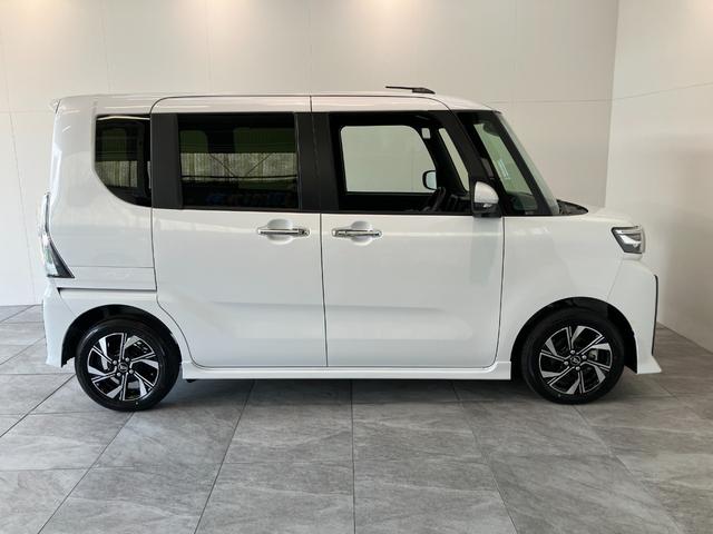 タントカスタムＸリミテッド　レーダークルコン　届出済未使用車衝突被害軽減ブレーキ　コーナーセンサー　バックカメラ（ナビ装着時用）　両側電動スライドドア　前席シートヒーター　電動パーキングブレーキ　ＬＥＤ　オートライト　オートエアコン　クルコン　スマートキー（滋賀県）の中古車