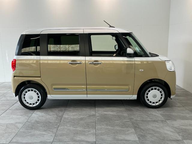ムーヴキャンバスストライプスＧ　両側パワスラ　ＬＥＤ　届出済未使用車衝突被害軽減ブレーキ　コーナーセンサー　バックカメラ（ナビ装着時用）　両側電動スライドドア　前席シートヒーター　電動パーキングブレーキ　ＬＥＤ　オートライト　オートエアコン　スマートキー　エコアイドル（滋賀県）の中古車