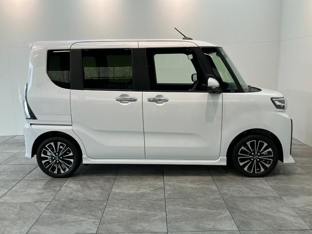 タントカスタムＲＳリミテッド　ターボ　両側パワスラ　届出済未使用車衝突被害軽減ブレーキ　コーナーセンサー　バックカメラ（ナビ装着時用）　両側電動スライドドア　前席シートヒーター　レーダークルーズ　ＬＥＤ　オートライト　オートエアコン　スマートキー　エコアイドル（滋賀県）の中古車