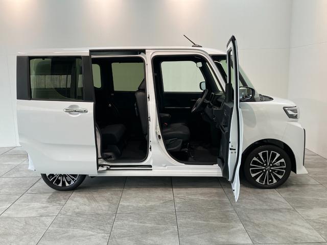 タントカスタムＲＳリミテッド　ターボ　両側パワスラ　届出済未使用車衝突被害軽減ブレーキ　コーナーセンサー　バックカメラ（ナビ装着時用）　両側電動スライドドア　前席シートヒーター　レーダークルーズ　ＬＥＤ　オートライト　オートエアコン　スマートキー　エコアイドル（滋賀県）の中古車