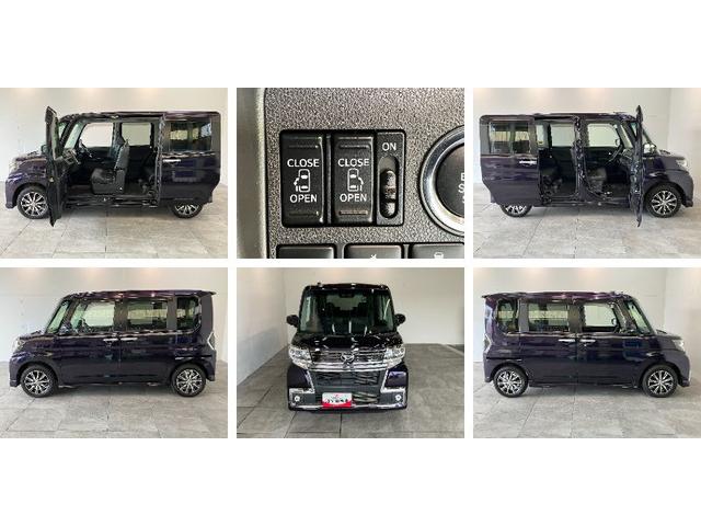 タントカスタムXトップエディションリミテッドSA3 ナビ Pカメラ衝突被害軽減ブレーキ フルセグナビ Bluetooth DVD再生 USB パノラマカメラ 前後ドラレコ 両側電動スライドドア シートヒーター LED オートライト オートエアコン スマートキー(滋賀県)の中古車