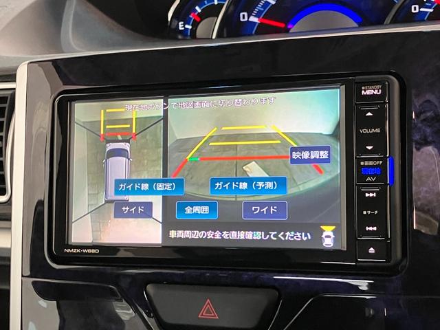 タントカスタムXトップエディションリミテッドSA3 ナビ Pカメラ衝突被害軽減ブレーキ フルセグナビ Bluetooth DVD再生 USB パノラマカメラ 前後ドラレコ 両側電動スライドドア シートヒーター LED オートライト オートエアコン スマートキー(滋賀県)の中古車