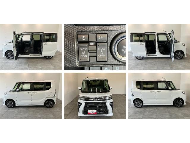 タントカスタムＲＳウェルカムシートリフト　ターボ　パワークレーン衝突被害軽減ブレーキ　コーナーセンサー　ＣＤステレオ　バックカメラ（ナビ装着時用）　両側電動スライドドア　前席シートヒーター　電動パーキングブレーキ　ＬＥＤ　オートエアコン　スマートキー　エコアイドル（滋賀県）の中古車