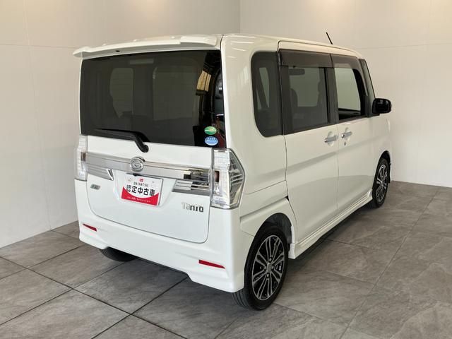 タントカスタムＲＳ　ＳＡ　ターボ　ワンセグナビ　Ｂカメラ　ＬＥＤ衝突被害軽減ブレーキ　ワンセグナビ　バックカメラ　両側電動スライドドア　ＬＥＤヘッドライト　オートライト　オートエアコン　スマートキー　電動格納式ミラー　エコアイドル　ターボ　タイヤ４本新品交換済み（滋賀県）の中古車
