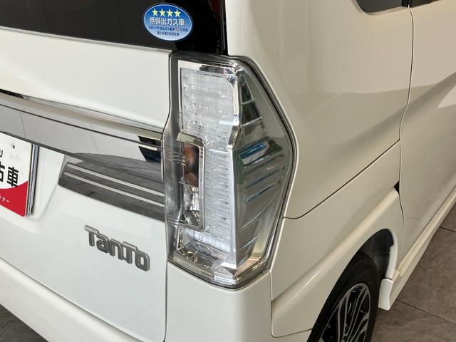 タントカスタムＲＳ　ＳＡ　ターボ　ワンセグナビ　Ｂカメラ　ＬＥＤ衝突被害軽減ブレーキ　ワンセグナビ　バックカメラ　両側電動スライドドア　ＬＥＤヘッドライト　オートライト　オートエアコン　スマートキー　電動格納式ミラー　エコアイドル　ターボ　タイヤ４本新品交換済み（滋賀県）の中古車