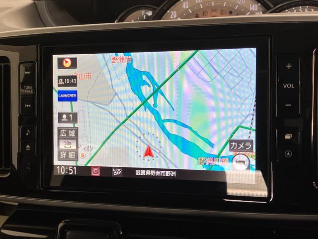 ムーヴキャンバスＧブラックアクセントＶＳ　ＳＡ３　８型ナビ　パノラマカメラ衝突被害軽減ブレーキ　８型フルセグナビ　ＤＶＤ　Ｂｌｕｅｔｏｏｔｈ　ＵＳＢ　パノラマカメラ　前後ドラレコ　両側電動スライド　シートヒーター　ＬＥＤ　オートエアコン　エコアイドル　タイヤ４本新品交換済（滋賀県）の中古車