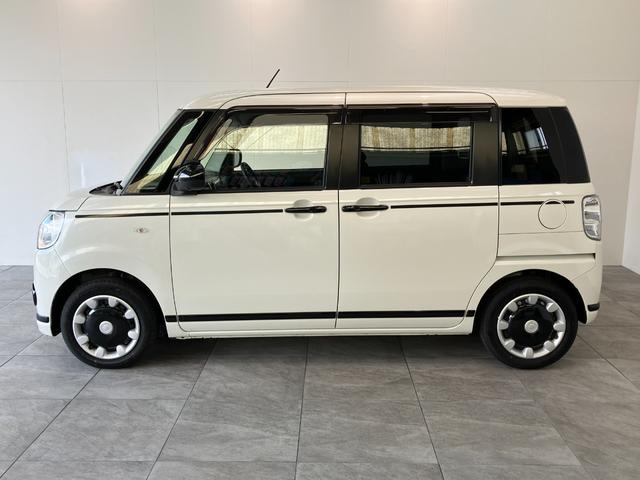 ムーヴキャンバスＧブラックアクセントＶＳ　ＳＡ３　８型ナビ　パノラマカメラ衝突被害軽減ブレーキ　８型フルセグナビ　ＤＶＤ　Ｂｌｕｅｔｏｏｔｈ　ＵＳＢ　パノラマカメラ　前後ドラレコ　両側電動スライド　シートヒーター　ＬＥＤ　オートエアコン　エコアイドル　タイヤ４本新品交換済（滋賀県）の中古車