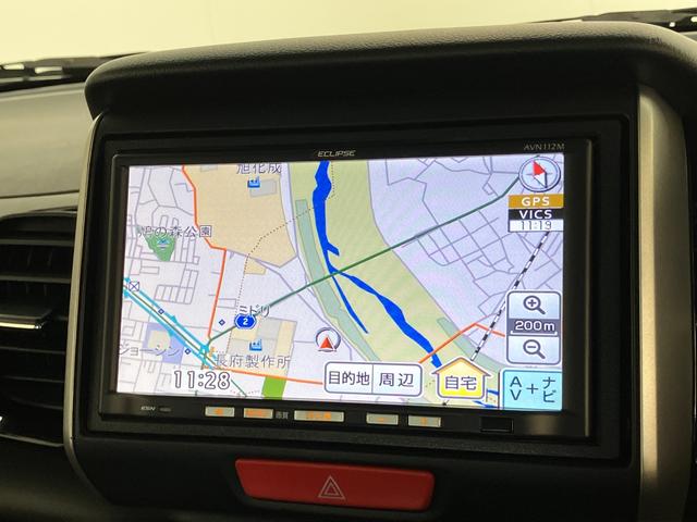 Ｎ−ＢＯＸカスタムＧ・Ｌパッケージ　ワンセグナビ　左側電動スライドドア　ＨＩＤワンセグナビ　ＥＴＣ　左側電動スライドドア　ＨＩＤヘッドライト　オートライト　オートエアコン　電動格納式ミラー　スマートキー　セキュリティーアラーム　エコアイドル　タイヤ４本新品交換済み（滋賀県）の中古車