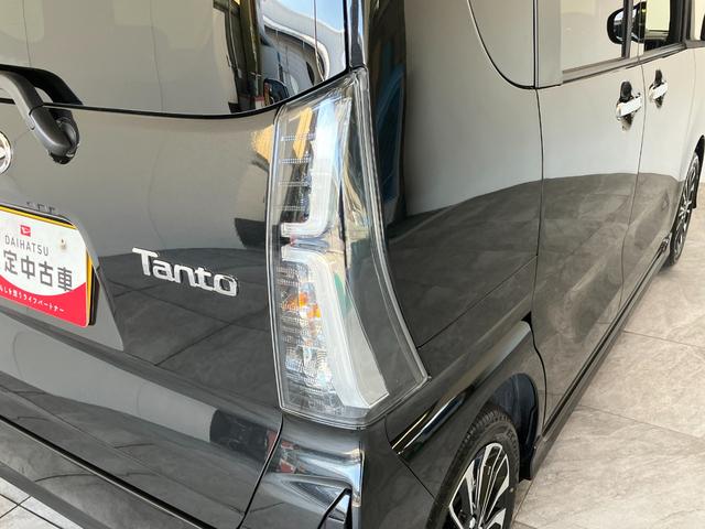 タントカスタムＲＳリミテッド　ターボ　９型Ｄ・Ａ　届出済未使用車衝突被害軽減ブレーキ　コーナーセンサー　９型ディスプレイオーディオ　Ｂｌｕｅｔｏｏｔｈ　ＵＳＢ　バックカメラ　両側電動スライドドア　前席シートヒーター　ＬＥＤ　レーダークルーズ　スマートキー　ターボ（滋賀県）の中古車