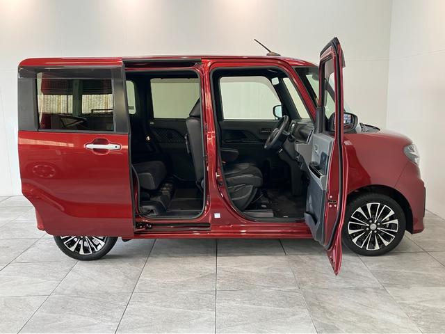 タントカスタムRSターボ 4WD ディスプレイオーディオ 駐車支援衝突被害軽減ブレーキ コーナセンサー ディスプレイオーディオ USB パノラマカメラ ETC 駐車支援システム 前席シートヒーター レーダークルーズ 両側電動スライドドア LED ターボ 4WD(滋賀県)の中古車