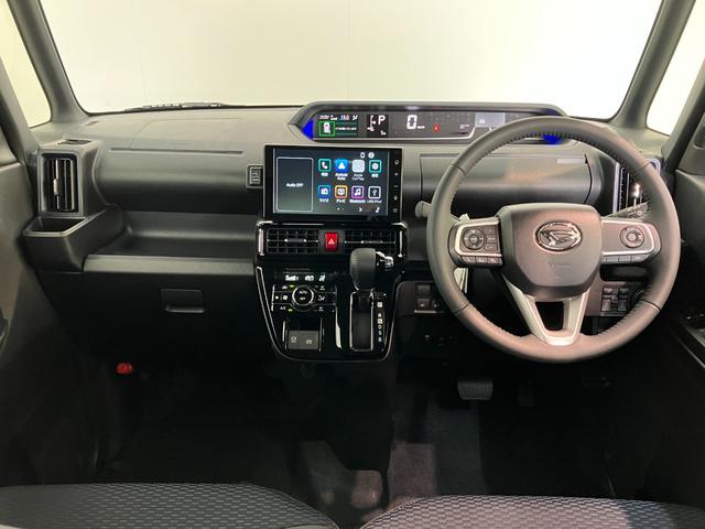 タントカスタムRSリミテッド ターボ 9型DA 届出済未使用車衝突被害軽減ブレーキ コーナーセンサー 9型ディスプレイオーディオ Bluetooth USB パノラマカメラ 駐車支援システム 両側電動スライドドア 前席シートヒーター LED レーダークルーズ(滋賀県)の中古車