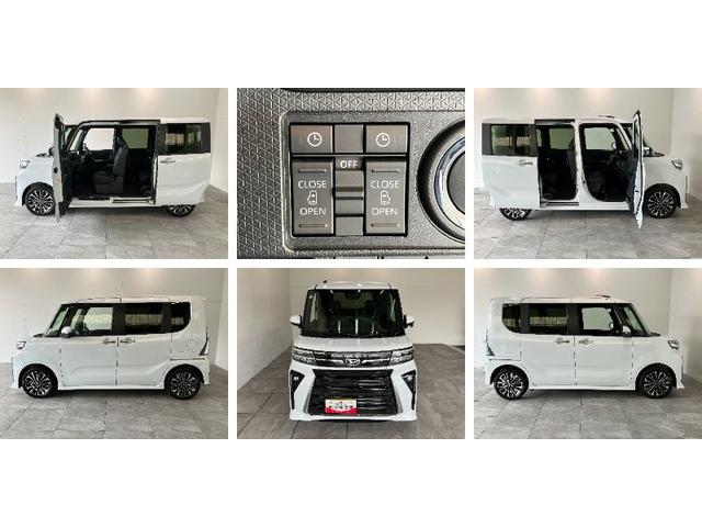 タントカスタムRSリミテッド ターボ 9型DA 届出済未使用車衝突被害軽減ブレーキ コーナーセンサー 9型ディスプレイオーディオ Bluetooth USB パノラマカメラ 駐車支援システム 両側電動スライドドア 前席シートヒーター LED レーダークルーズ(滋賀県)の中古車