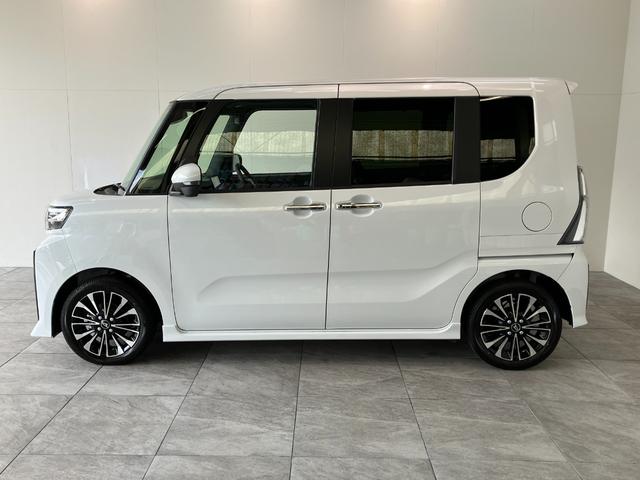 タントカスタムRSリミテッド ターボ 9型DA 届出済未使用車衝突被害軽減ブレーキ コーナーセンサー 9型ディスプレイオーディオ Bluetooth USB パノラマカメラ 駐車支援システム 両側電動スライドドア 前席シートヒーター LED レーダークルーズ(滋賀県)の中古車