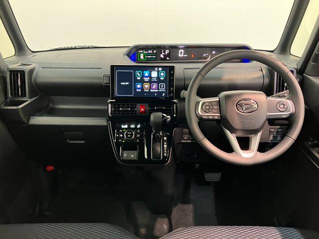 タントカスタムRSリミテッド ターボ 9型DA 届出済未使用車衝突被害軽減ブレーキ コーナーセンサー 9型ディスプレイオーディオ Bluetooth USB パノラマカメラ 駐車支援システム 両側電動スライドドア 前席シートヒーター LED レーダークルーズ(滋賀県)の中古車