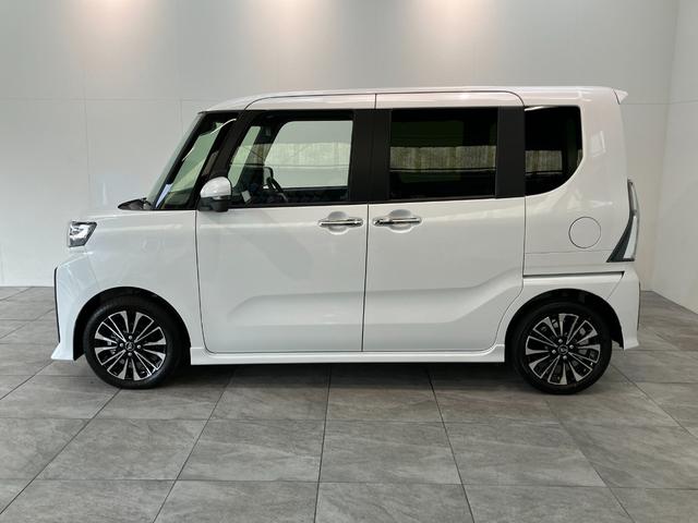 タントカスタムRSリミテッド ターボ 9型DA 届出済未使用車衝突被害軽減ブレーキ コーナーセンサー 9型ディスプレイオーディオ Bluetooth USB パノラマカメラ 駐車支援システム 両側電動スライドドア 前席シートヒーター LED レーダークルーズ(滋賀県)の中古車