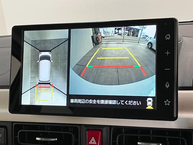 ムーヴキャンバスストライプスG 9型DA 駐車支援システム 届出済未使用車衝突被害軽減ブレーキ 9型ディスプレイオーディオ フルセグ Bluetooth USB パノラマカメラ 両側電動スライドドア 前席シートヒーター LED ワイヤレス充電 駐車支援システム エコアイドル(滋賀県)の中古車