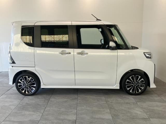 タントカスタムＲＳリミテッド　ターボ　１０型ナビ　届出済未使用車衝突被害軽減ブレーキ　コーナーセンサー　１０型フルセグナビ　Ｂｌｕｅｔｏｏｔｈ　ＤＶＤ再生　ＵＳＢ　バックカメラ　前後ドラレコ　両側電動スライドドア　前席シートヒーター　ＬＥＤ　レーダークルーズ（滋賀県）の中古車