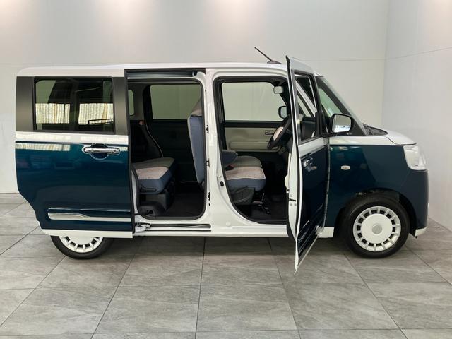 ムーヴキャンバスストライプスＧターボ　９型ディスプレイオーディオ　フルセグ衝突被害軽減ブレーキ　コーナーセンサー　９型ディスプレイオーディオ　フルセグ　Ｂｌｕｅｔｏｏｔｈ　ＵＳＢ　Ｂカメラ　両側電動スライドドア　前席シートヒーター　ＬＥＤ　ワイヤレス充電器　レーダークルーズ（滋賀県）の中古車