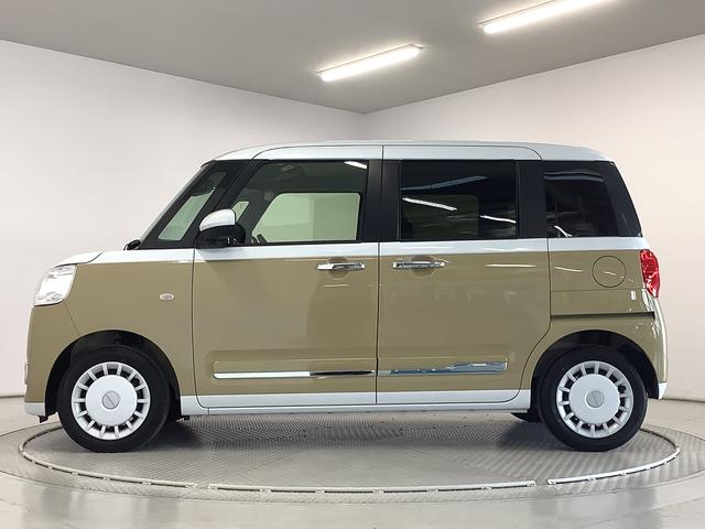 ムーヴキャンバスストライプスＧターボ　雹害車両　クルコン　両側電動スライド雹害車両　１年保証　両側電動スライドドア　アダプティブクルーズコントロール　前後コーナーセンサー　前席シートヒーター　ホッとカップホルダー　オートマチックハイビーム　ＬＥＤヘッドライト　スマートキー（兵庫県）の中古車
