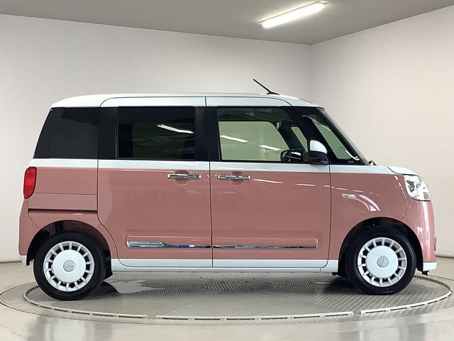 ムーヴキャンバスストライプスＧターボ　アダプティブクルーズコントロール走行無制限１年保証　両側電動スライドドア　アダプティブクルーズコントロール　前後コーナーセンサー　前席シートヒーター　ホッとカップホルダー　オートマチックハイビーム　ＬＥＤヘッドライト　スマートキー（兵庫県）の中古車