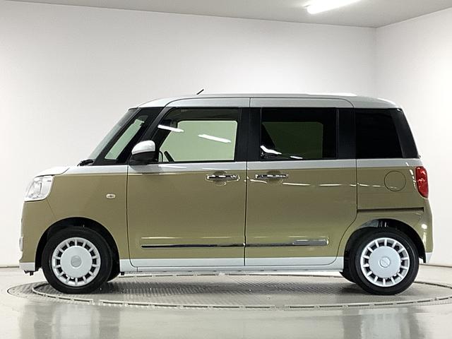 ムーヴキャンバスストライプスＧ　両側電動スライドドア　前席シートヒーター走行無制限１年保証　両側電動スライドドア　前後コーナーセンサー　前席シートヒーター　ホッとカップホルダー　オートマチックハイビーム　ＬＥＤヘッドライト　横滑り防止装置　スマートキー　置きラクボックス（兵庫県）の中古車