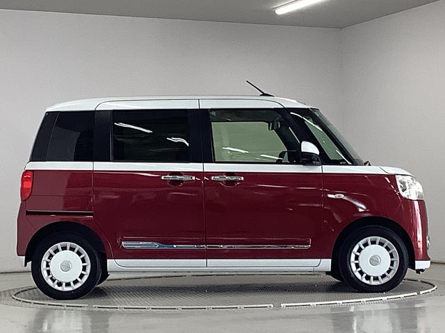 ムーヴキャンバスストライプスＧターボ　アダプティブクルーズコントロール走行無制限１年保証　両側電動スライドドア　アダプティブクルーズコントロール　前後コーナーセンサー　前席シートヒーター　ホッとカップホルダー　オートマチックハイビーム　ＬＥＤヘッドライト　スマートキー（兵庫県）の中古車