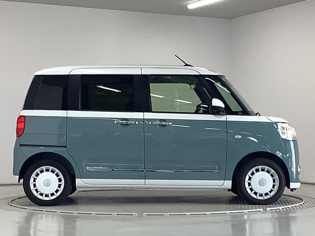 ムーヴキャンバスストライプスＧ　両側電動スライドドア　前席シートヒーター走行無制限１年保証　両側電動スライドドア　前後コーナーセンサー　前席シートヒーター　ホッとカップホルダー　オートマチックハイビーム　ＬＥＤヘッドライト　横滑り防止装置　スマートキー　置きラクボックス（兵庫県）の中古車