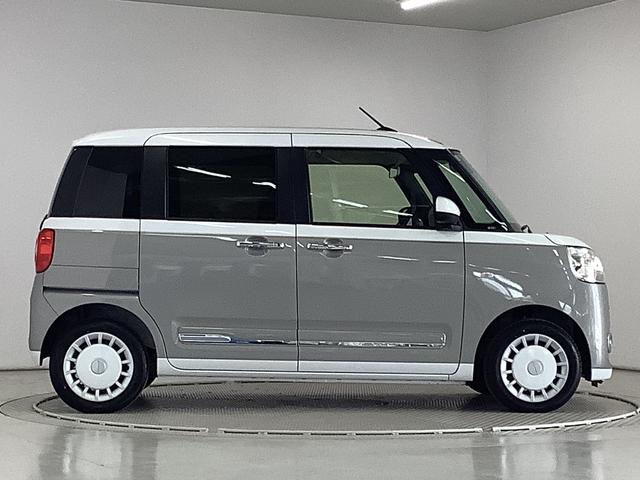 ムーヴキャンバスストライプスＧ　両側電動スライドドア　前席シートヒーター走行無制限１年保証　両側電動スライドドア　前後コーナーセンサー　前席シートヒーター　ホッとカップホルダー　オートマチックハイビーム　ＬＥＤヘッドライト　横滑り防止装置　スマートキー　置きラクボックス（兵庫県）の中古車