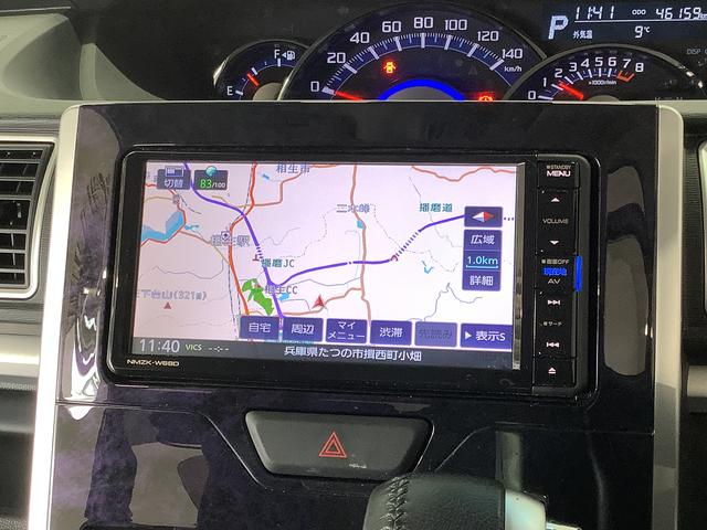 タントカスタムＲＳ　トップエディションＳＡIII　ターボ　ナビＴＶ１年保証　ナビＴＶ　ＤＶＤ　バックカメラ　両側電動スライドドア　リアコーナーセンサー　運転席シートヒーター　ＵＳＢ接続　Ｂｌｕｅｔｏｏｔｈ　オートマチックハイビーム　１５インチ純正アルミホイール（兵庫県）の中古車