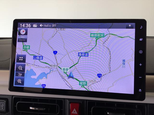 ムーヴキャンバスストライプスＧターボ　禁煙　ワンオーナー　１０インチナビＴＶ１年保証　禁煙車　ワンオーナー　ドラレコ　１０インチナビＴＶ　ＥＴＣ　パノラマモニター　両側電動スライドドア　前後コーナーセンサー　前席シートヒーター　ホッとカップホルダー　インパネイルミネーション（兵庫県）の中古車