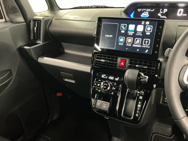 タントカスタムＲＳ　ターボ　９インチディスプレイオーディオ　ＵＳＢ１年保証　９インチディスプレイオーディオ　パノラマモニター　両側電動スライドドア　前後コーナーセンサー　前席シートヒーター　Ｂｌｕｅｔｏｏｔｈ　オートブレーキホールド　１５インチ純正アルミホイール（兵庫県）の中古車