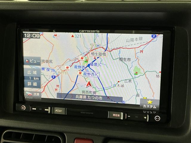 キャリイトラックＫＣエアコン・パワステ　４ＷＤ　５ＭＴ　禁煙　ナビ　３方開１年保証　４ＷＤ　禁煙車　バックカメラ　ＭＴ車　ナビ　ＤＶＤ　３方開　ゲートプロテクター　ドアバイザー　ヘッドライトレベライザー　マニュアルエアコン　スペアタイヤ　ラバーフロアマット（兵庫県）の中古車