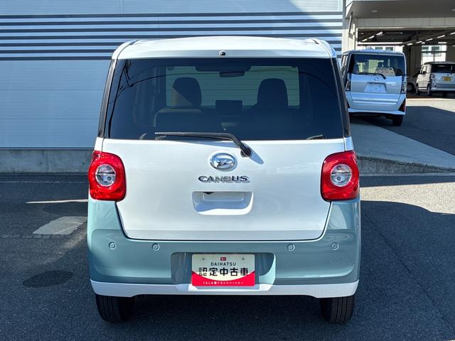 ムーヴキャンバスストライプスＧオートエアコン　フロントシートヒーター　左右パワースライドドア　ＬＥＤヘッドランプ　電動パーキングブレーキ　プッシュボタンスタート　電動格納式ドアミラー　オーディオ穴　バックカメラ対応（奈良県）の中古車