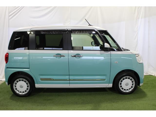 ムーヴキャンバスストライプスＧターボ認定中古車　４ＷＤ　７インチ純正ナビ　ドライブレコーダー　ＥＴＣ　バックモニター　両側パワースライドドア　オートエアコン　ホッとカップホルダー　シートヒーター　ＬＥＤヘッドライト　キーフリーシステム（香川県）の中古車