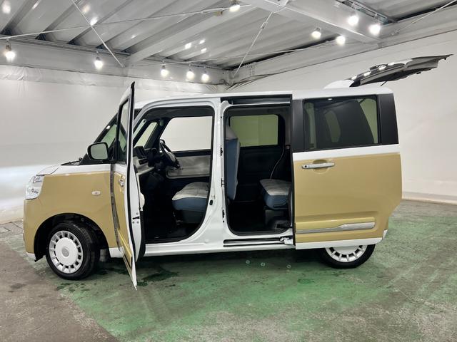 ムーヴキャンバスストライプスＧ　走行１５８７キロ／両側電動スライドドア一年保証・走行距離無制限　走行１５８７キロ　サイドエアバック　クリアランスソナー　オートマチックハイビーム　オートライト　ＬＥＤヘッドライト　ベンチシート　シートヒーター　両側電動スライドドア（埼玉県）の中古車