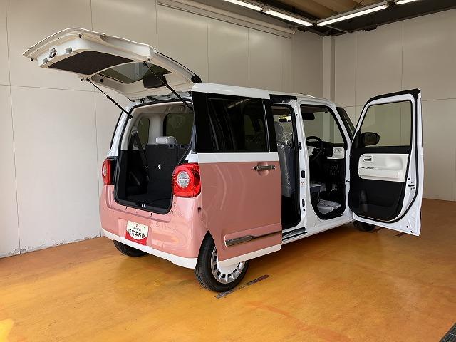 ムーヴキャンバスストライプスＧサポカーＳワイド適合　パノラマモニター対応　ＵＳＢ接続端子　電動パーキングブレーキ　シートヒーター　両側オートスライドドア　Ｐスタート　ホッとカップホルダー　置きラクボックス　キーフリー（神奈川県）の中古車