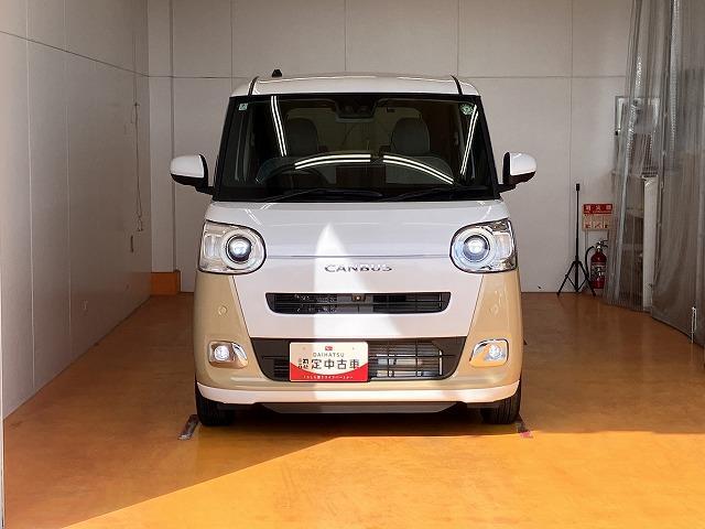 ムーヴキャンバスストライプスＧターボ　ｅｃｏ　ＩＤＬＥ非装着車サポカーＳワイド適合　パノラマモニター対応　ＵＳＢ接続端子　ディスプレイオーディオ　電動パーキングブレーキ　ワイヤレス充電器　両側オートスライドドア　全車速追従機能付ＡＣＣ　ホッとカップホルダー（神奈川県）の中古車